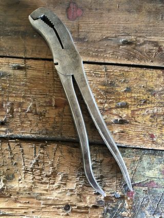 Scarce Antique Early 1900s Jackson & Vanhorn Square Nut / Pipe Pliers Wrench