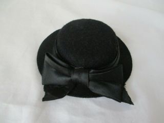 Vintage Black Felt Hat Made In Italy Fits About A 8 " Or 9 " Doll