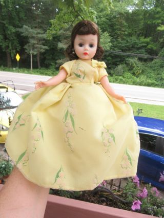 Madame Alexander 10 " Vintage Cissette Doll With Earrings Ring Dress Yellow Dress