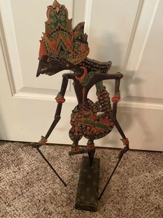 Antique/Vintage INDONESIAN Shadow PUPPET Wayang Kulit Hand Carved And painted 2