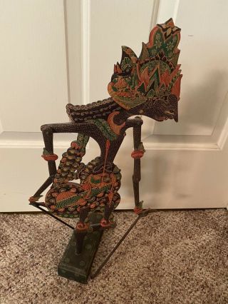 Antique/Vintage INDONESIAN Shadow PUPPET Wayang Kulit Hand Carved And painted 3