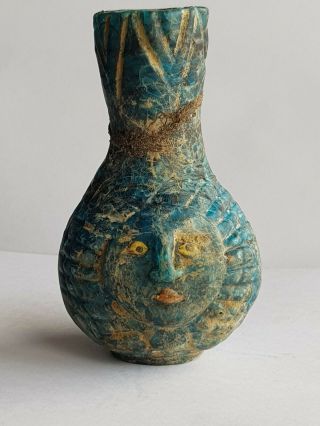 Extremely Rare Phoenician Glass Colored Vase 1000 - 700 Bc 91,  9 Gr 100 Mm