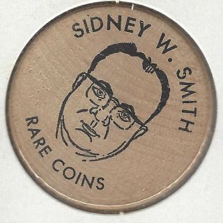 Sidney W.  Smith Rare Coins,  Biscayne Blvd,  Miami,  Florida,  Token,  Wooden Nickel