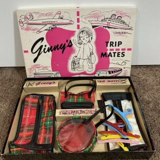 Vintage Vogue Ginny Doll 1954 Trip Mates Set 830 Box Hangers