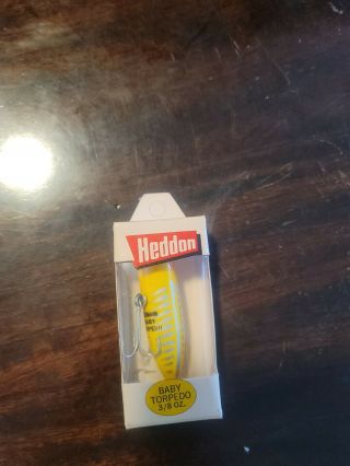 Vintage Heddon Baby Torpedo 3/8 Oz.  361 Xry Yellow And Silver