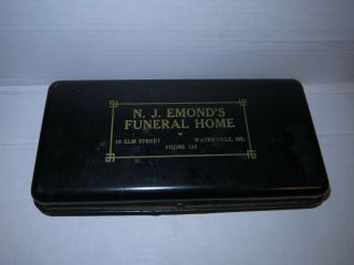 C 1950 Antique Mortuary Cash Box N J Edmond 