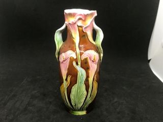 Antique Continental Majolica Pottery Vase