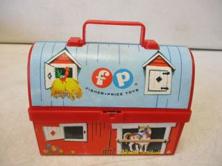 1962 Fisher Price Mini Barn Lunch Box And Thermos