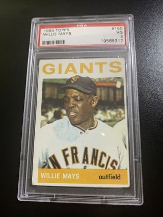 1964 Topps Willie Mays 150 Baseball Card San Francisco Giants Graded Psa 3