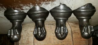 Set Of 4 Antique Cast Iron Claw Feet For Bathtub.  Steampunk/repurpose