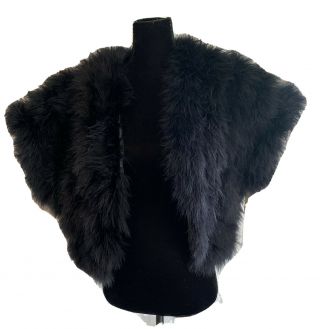 Vintage Hollywood Glam Marabou Feather Shrug Jacket Black Size L