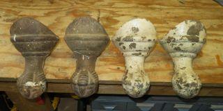 Complete Set Of 4 Antique Cast Iron Ball And Claw Foot Tub Feet Legs