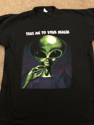 Vintage Alien Take Me To Your Dealer Bkack Tshirt Size Xl