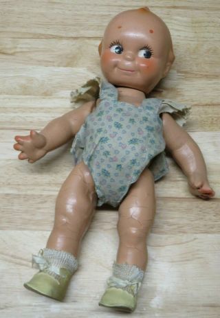 Antique Kewpie Buddy Lee Composition Carnival Doll Movable Limbs Cracks 13 "