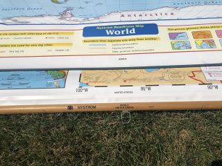 Vintage Nystrom 1NS99 Pull Down World USA Map 64 