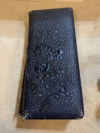 Antique Leather Textured Photo Album W/photos From 1800’s