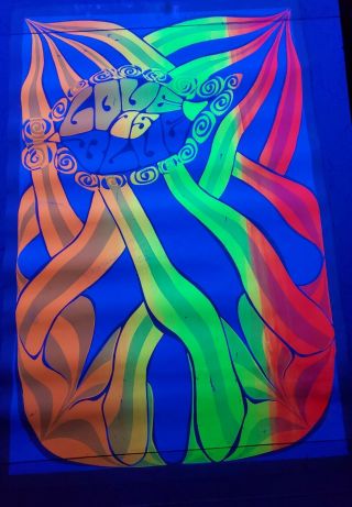 Vintage Blacklight Poster Love Is Blue Late 60s Early 70s Rare