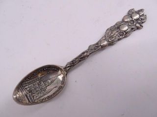 Antique Sterling Silver Souvenir Spoon St Louis Cathedral Orleans La 27.  6g