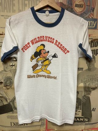 Vintage Vtg 70s 80s Mickey Mouse Fort Wilderness Resort Walt Disney World Size M