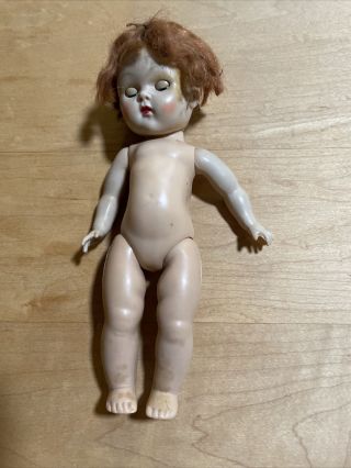 Tlc Nude,  Redhead Strung Vintage,  Vogue Ginny Doll - Blue Eyes - Parts Or Repairs