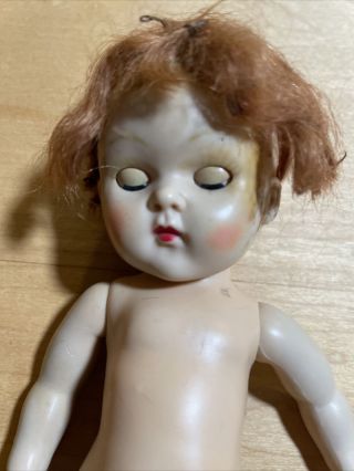 TLC Nude,  Redhead Strung Vintage,  Vogue Ginny Doll - blue Eyes - parts Or Repairs 2