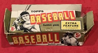 Vintage 1961 Topps Baseball Card Wax Display Box Early Old Antique Sports Cards