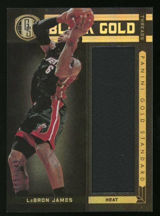 2011 - 12 Panini Gold Standard Threads Lebron James Miami Heat Gu Jersey 65/149