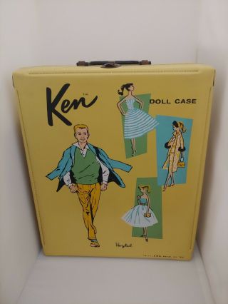 Vintage 1961 Ken Doll With Single Carry Case And 18 Accessories.