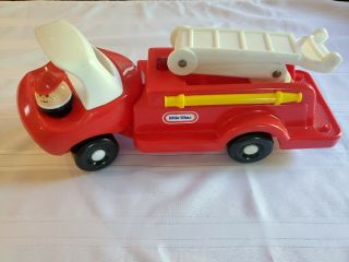 Vintage Little Tikes Red 18 " Fire Truck Extension Ladder & Bucket Fire Fighter