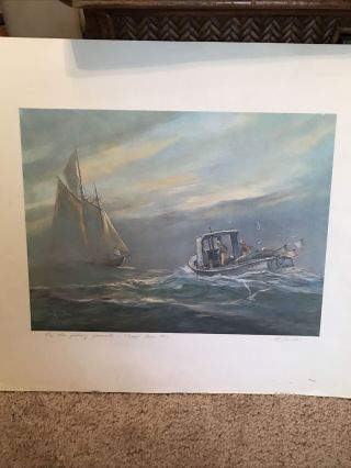 2 Vintage Signed Prints Peggy ' s Cove (NS) Nova Scotia by William deGarthe 20x18 3