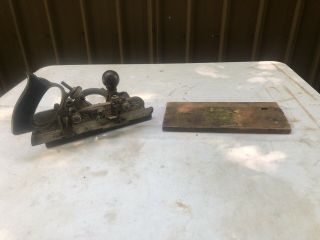 Antique Vintage Stanley No.  45 Combination Plane,  Cutters And Wood Box