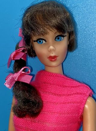 Vintage Barbie Doll Talking Head Brunette Hair On A Tnt Body - Gorgeous
