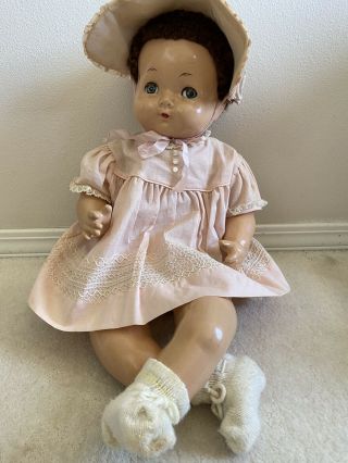 Vintage Effanbee Sweetie Pie Doll Composition Baby Doll With Flirty Eyes 24 "