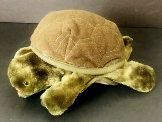 Vtg Folkmanis Folktails Turtle Tortoise Hand Puppet Plush Full Body Green Euc