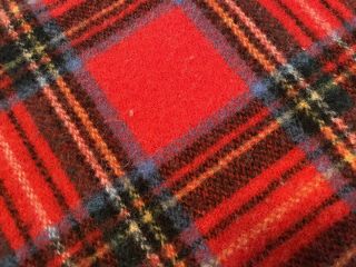 Vintage Pendleton Red Plaid Wool Blanket 99x82 Made In USA 3