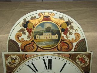 Antique Grandfather Clock Dial Hand Painted 2