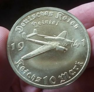 German Medal Third Reichs Coin 10 Mark 1941 Bronze Souvenir Exonumia Coin Token