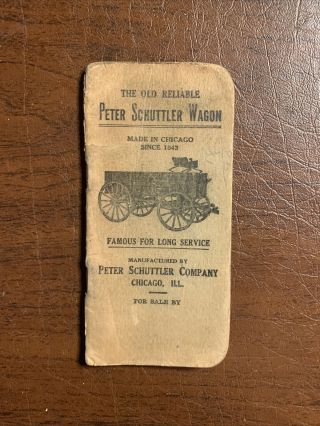 1918 Peter Schuttler Wagon Booklet Chicago Illinois Il.