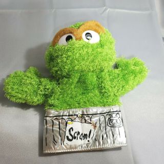 Sesame Street Oscar The Grouch Hand Puppet Plush Play Games Doll Toy Trash Can