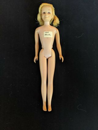 Vintage Barbie 1965 Straight Leg Blonde Skooter Doll Nude.  Hair And Body In Good