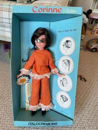 Vintage Italocremona Corinne Doll In Outfit.  1965 Italy Mod/fashion Doll