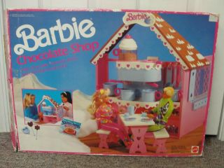 Vintage Barbie Chocolate Shop Mattel 1991 Ski Fun Lodge Swiss Miss Treats W/box