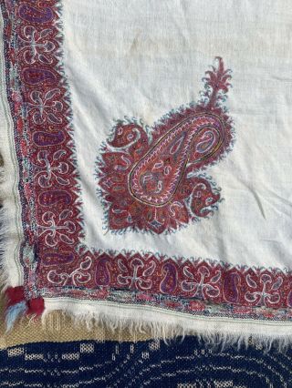 19th c.  Antique Kashmir Indian Paisley Hand Woven Woolen Shawl Pashmina 3