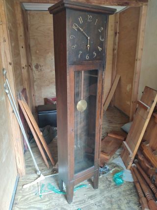 Antique Grandfather Mission Arts And Crafts Grandfather Clock