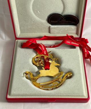 1991 Georg Jensen Denmark Gold Plated Deer Christmas Mobile Ornament