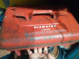 Vintage Antique Hiawatha Outboard Motor Oil Can Metal Lake House Fishing