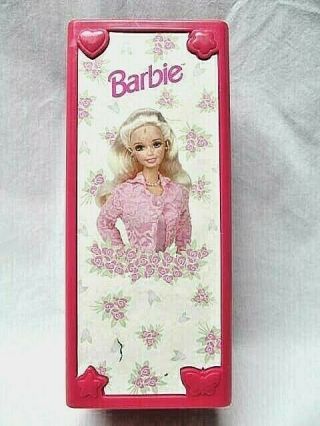 Vtg Barbie Fold Up Closet Carrying Case Wallpaper Front Drawers Tara Toys