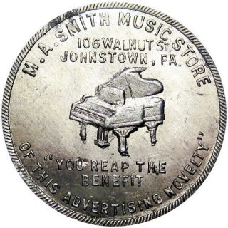 Johnstown Pennsylvania Good For Token M A Smith Music Store Player Piano