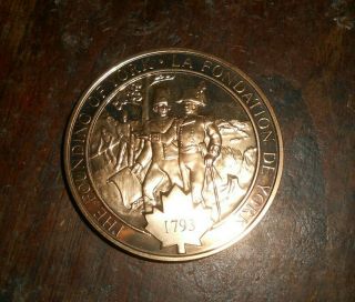 Canada The Founding Of York Fanklin 1971 Bronze Medal