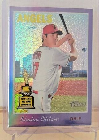 2019 Shohei Ohtani Topps Heritage Purple All Star Rookie Cup Sp Rc Refractor